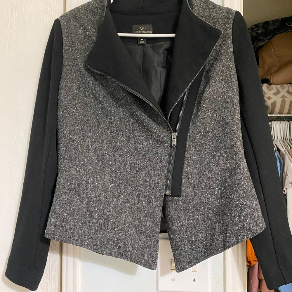 Worthington black and grey coat jacket